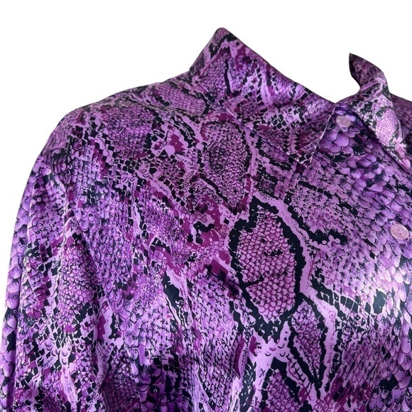 Neiman Marcus Women’s Top Blouse Purple Button Down Size 14 - Picture 10 of 11